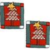 Expo International Christmas Tree Patch Iron-on Applique Trim Embellishment, Multi-Color,