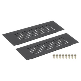 sourcing map Air Vents Cover, 2Pcs 150 x 50mm Aluminum Alloy Rectangle Air Return Vent Cover with Screw, Ventilation Grille Decorative Covers for Door Cupboard Wardrobe Shoes Cabinet (Black)