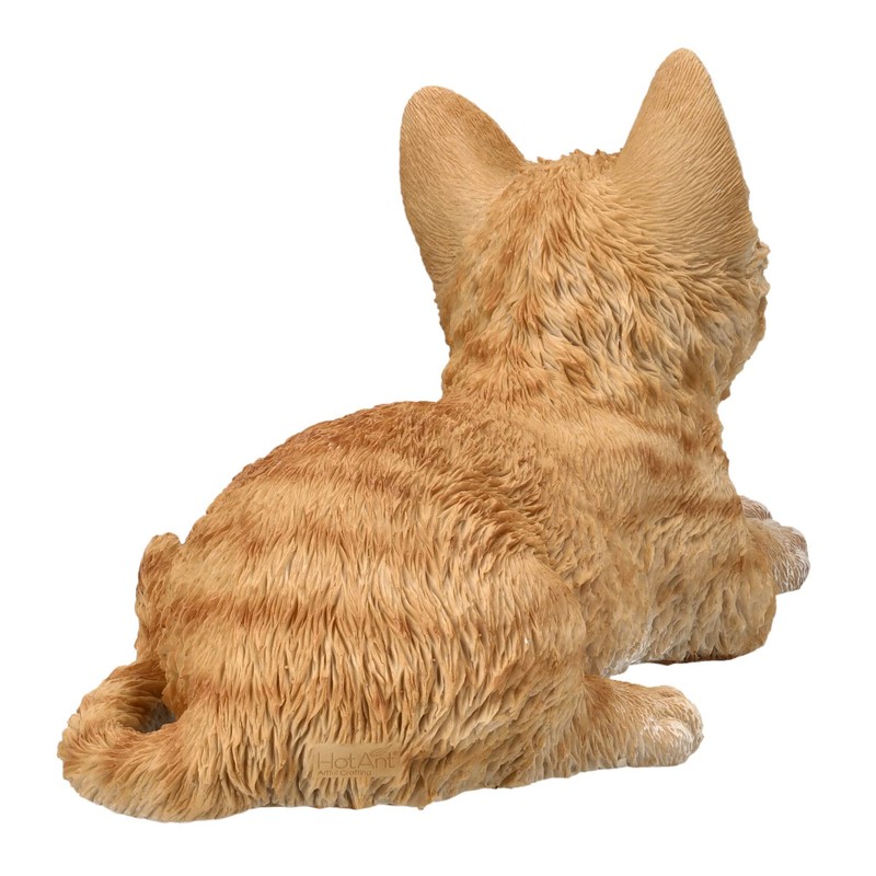 Pacific Trading Tabby Cat Lying Down Figurine 8.5 Inch