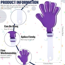 ZCYSRLQIN - 24 pinzas de mano de 7.5 pulgadas de plástico para hacer ruido, regalos de fiesta, para hacer ruidos, cumpleaños, premios de juego, recompensas en el aula, fútbol, deportes, eventos,