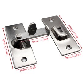 Large 90 Degree Right Angle Door Lock Buckle, Barn Door Lock,Sliding Screen Door Latch,Stainless Steel Door and Window Lock,Security Door Lock(Silver)