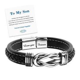 To My Son Bracelet form Mom Leather (Son Style2)