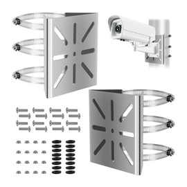 SUPAWAY 2 Surveillance Camera Universal Mast Mount with 6 Adjustable Loops Diameter 200 mm, Security Camera Mount, Vertical Pole Mount for Stage Lights, Solar Panels, CCTV Cameras