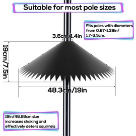 BOXOB Squirrel Protection for Bird Feeders, Plastic Protection Squirrel Outdoor Mounting for Bird Houses to Protect Feeders and Stakes