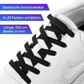Schnürfuchs Premium Elastic Shoelaces without Tying - Magnetic Shoelaces Rubber Shoelaces Quick Release - Quick Lacing System Shoelaces - Elastic, black