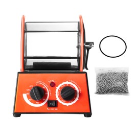 Happybuy Jewelry Polisher Tumbler, 6.6lbs/3kg Capacity Mini Rotary Tumbler Machine with 0-60 Minutes Timer, 5 Speeds for Polishing, Grinding, Buffing Gemstones, Jewels, Coins