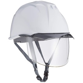 DIC AA11-CS-HA6E2-A11-WH-S Plastic Helmet with Clear Bill, Protective Shield Surface, Styrofoam Liner, White/Smoke