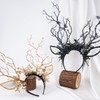 MOSTORY Black Flower Antlers Headband - Gothic Branch Reindeer Ear
