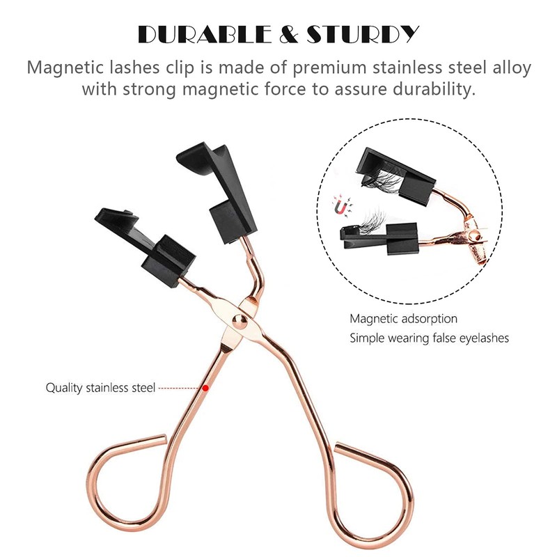 INDKOPVA Aplicador de pestañas magnéticas, clip magnético para pestañas postizas,