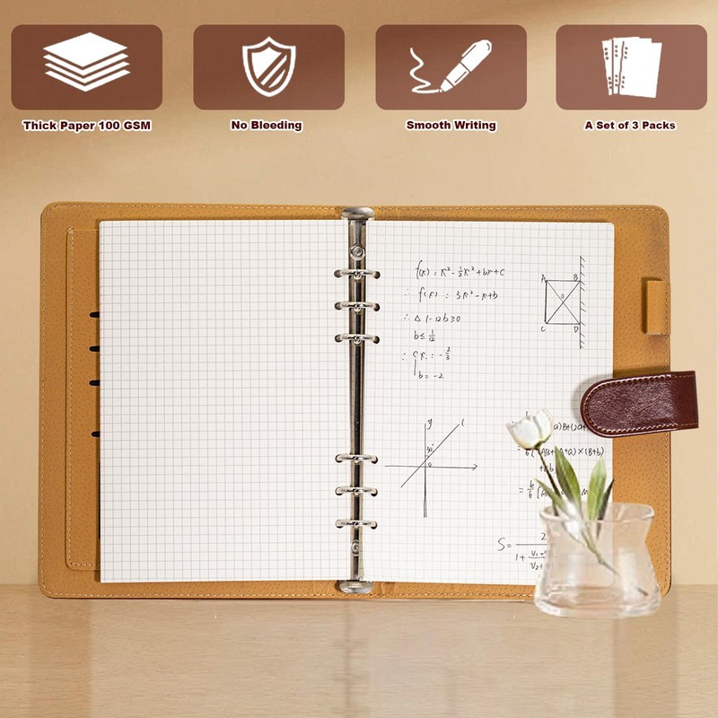 KINETOX 1 Pack Ring Binder A5 Refillable 60 Sheets Paper