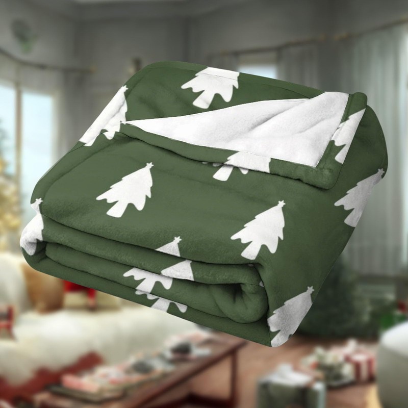 TXZZCHO Christmas Blanket Funny Christmas Tree Green Flannel Throw Blanket