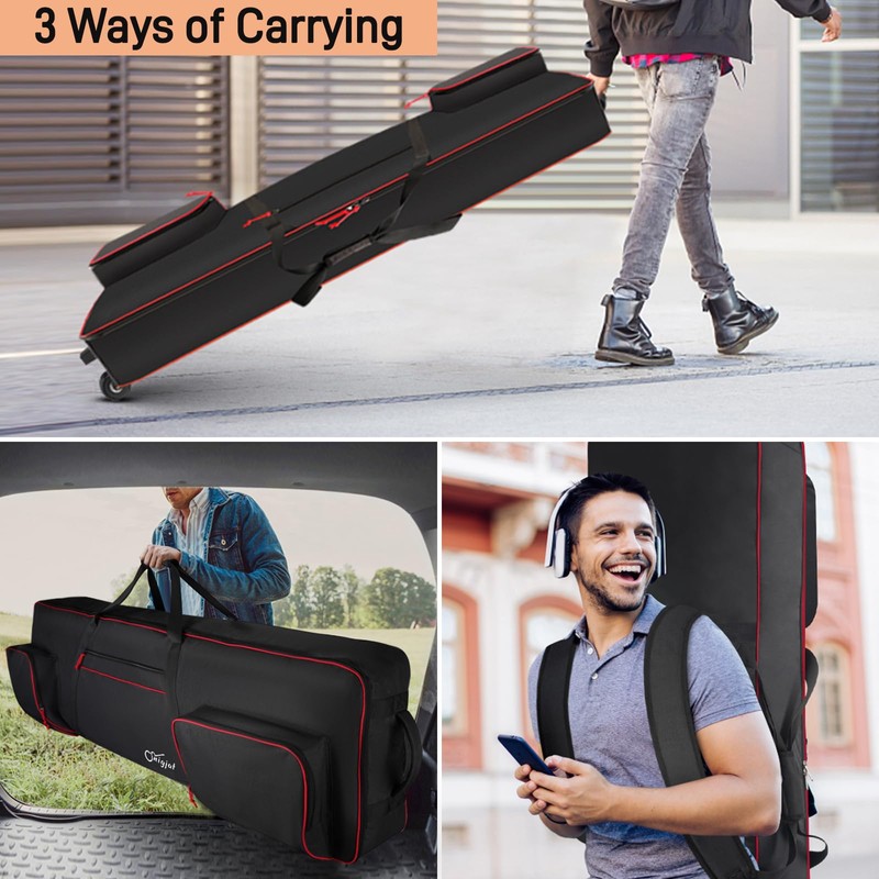 SNIGJAT 88 Key Keyboard Case with Wheels, Full Padded Piano