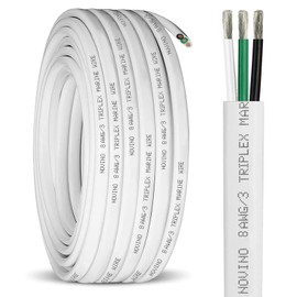 8/3 Marine Wire 8 Gauge,8 AWG Marine Grade Wire Triplex Boat Cable,8 Gauge Oxygen-Free Copper Wire for Automotive RV Boat Speaker Solar Outdoor - 20ft