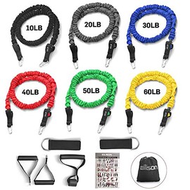 EILISON - Kit de banda de resistencia con mangas protectoras resistentes para un entrenamiento seguro y mango de espuma antideslizante suave, anclaje 