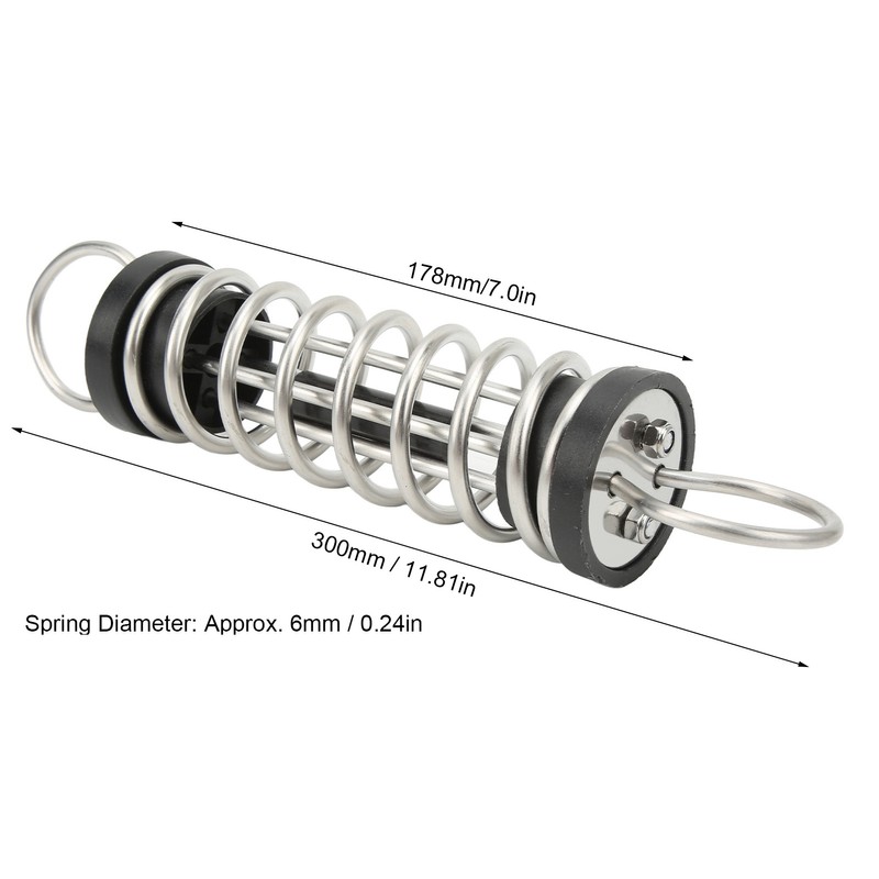 6x300mm Dock Line Mooring Springs 304 Stainless Steel Shock Absorbing