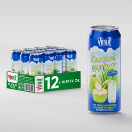 Vinut Original Coconut Water Drink With Pulp (16.57 fl oz, Pack of 12), Hydrate Naturally, Fresh, High Calcium, Potassium, Nutrient Rich, Not From Concentrate, Strong Coconut Flavor and Aroma