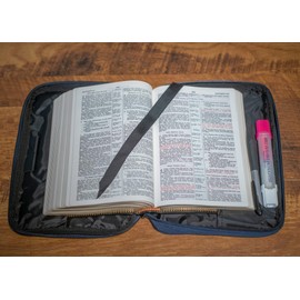 Christian Flag with Cross Denim Cotton Bible Cover with Handles Medium