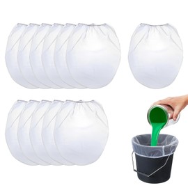 12 Pcs Paint Strainer, Paint Strainer Bag, White Mesh Paint Strainers, Elastic Opening Paint Filters Strainers for Spraying Ink Paint Home Brewing Gardening