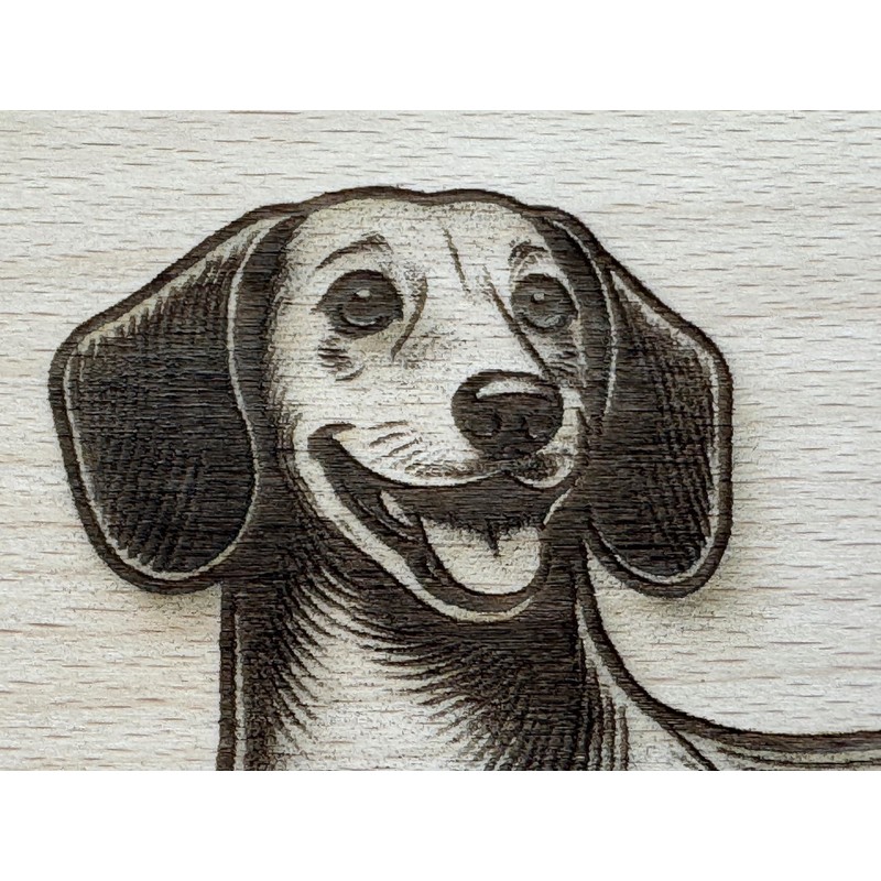 Breakfast Board Dachshund Design Real Beech Wood 22 x 12