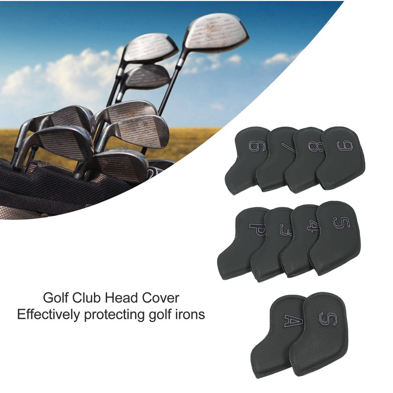 10 Pcs Golf Club Head Cover Stylish Exquisite PU Protective