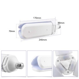 K JINGKELAI 45W LED Bulbs Super Brighter 45W Ceiling Fans led Bulb Lamps Foldable Household 3 Blades LED Light Bulbs,90 Angle Adjustable,E27 Medium Socket Base,4000Lm,Warm White 3000K