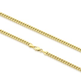 KRKCLIFE 4MM Chain Necklace for Women Men 22", 14K Gold Plated/Stainless Steel Cuban Link Curb Chain Necklaces, Cool Style Anti-Allergies, Durable No Fading