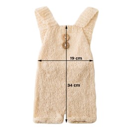 Baby Photography Props Boy Girl Photo Shoot Outfits Newborn Crochet Costume Infant Knitted Clothes Outfit (Beige)