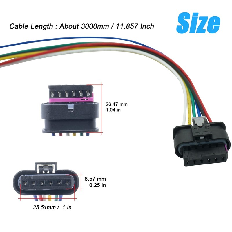 Micarun 6 Wires Tail Lights Connector Wiring Harness Pigtail Plug