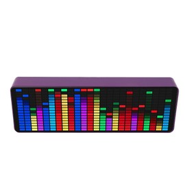 LED Music Spectrum Analyzer, 5VUSB Music Voice Rhythm Spectrum Display, 384 LEDs Clock 20 Dynamic 7 Colors RGB Colorful 1624 Segment Rhythm Light Level Voice Sensor Pickup Analyzer