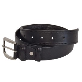 CM Conte Massimo Mens Black Genuine Leather Travel Money Belt with Secret Pocket