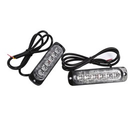 Luces estroboscópicas de advertencia de emergencia, 2 unidades, 12 V, 6 LED, luces estroboscópicas LED intermitentes de advertencia de emergencia para camión, coche, vehículo (ámbar)