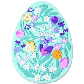 Sizzix Thinlits Punch Tool 15PK Complicated Flower Easter Egg by Jenna Rushforth, 665818, Multicoloured, One Size