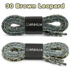 DANHUA Colorful Flat Shoe Laces: 2 Pair 47Inch Brown Leopard