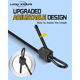 8 Pcs 12 Inch Adjustable Carabiner Bungee Cords with Hooks, Easy to Adjust from 7" to 12", Black Bungee Straps with UV-Resistance & Superior Elasticity for Cargo, Bike, Luggage, Carts, Truck, etc