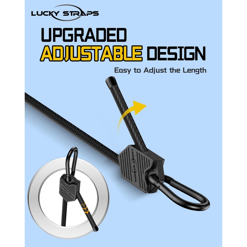 8 Pcs 12 Inch Adjustable Carabiner Bungee Cords with Hooks,