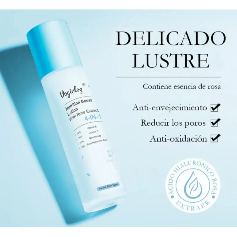 Kit De 6 Pza Skincare Básico Cuidado Piel, Hialurónico Rosas