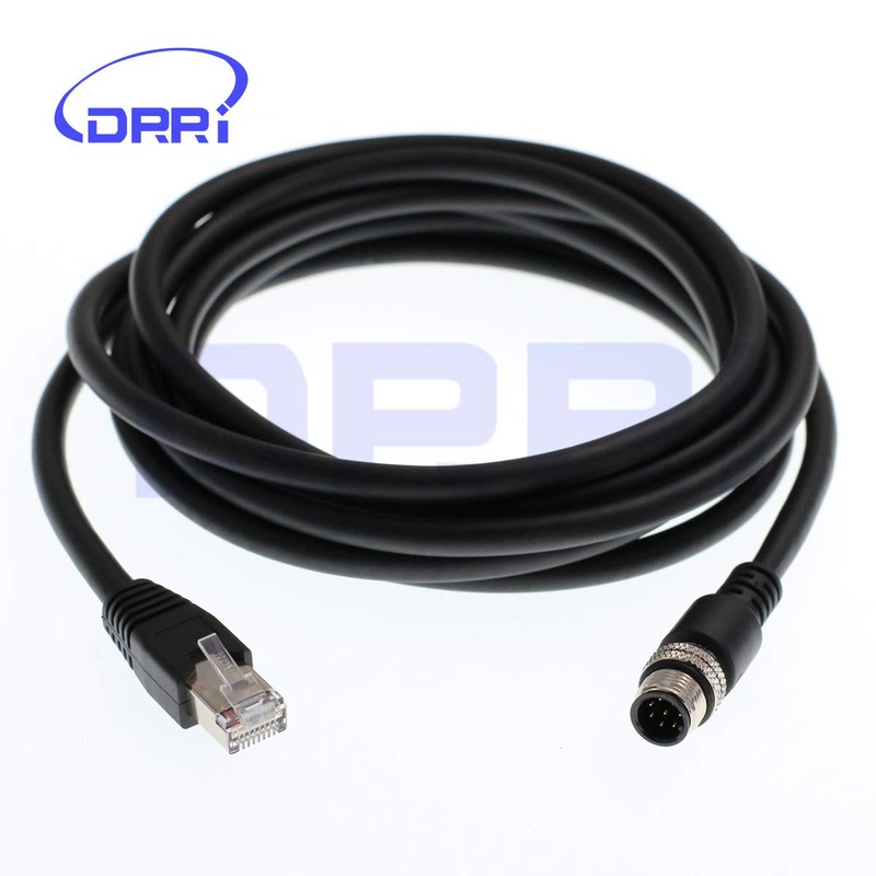 DRRI Cable blindado M12 de 8 Pines Macho a RJ45