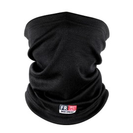 BOCOMAL FR Face Mask Firefighter 100% Meta Aramid Lightweight Balaclava and Neck Gaiter Flame Resistant Covering Arc Rated, Black Neck Gaiter, One Size