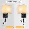 BTY Modern Wall Sconces Set of 2, Wall Lamps Bedroom