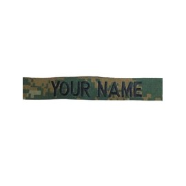 Custom Name Tape, with Fastener or Sew-On, or Branch Tape (Without Fastener, Woodlan. Marpat)