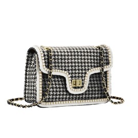 Ynport Crefreak Straw Shoulder Bags for Women Summer Straw Purses and Handbags Elegant Shoulder Clutch Bag Small Flap Shoulder Bag Purse Shoulder Bag, black, L