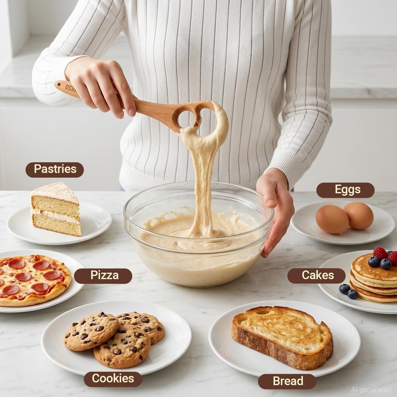 2 Pack Wooden Danish Dough Whisk, 12.6" Handcrafted Dutch Bread