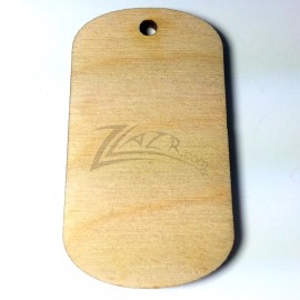 ZLazr.com 20pak Wooden Dogtag 1-Hole Craft Pendant Shape Jewelry Supply Natural Birch Wood
