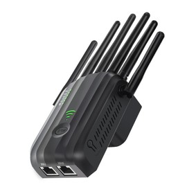 WiFi Extender Signal Booster with 6 Antennas, WiFi Extender with Ethernet Port, WiFi Booster Up to 10000 Sq.ft, More Devices, Ethernet Internet Booster, Internet Extender WiFi Booster for Home