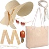 Casuallined 5 Pcs Women Straw Beach Hat Set with Straw