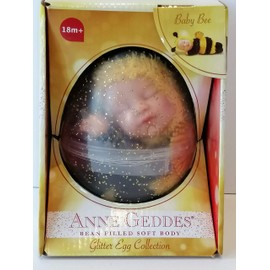 Anne Geddes 579310 Baby Bee Doll in Gold Glittering Egg / Bee 9 Inch Doll - Gold Glitter Egg Collection