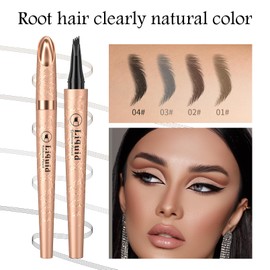 2 Pcs 2024 New Magic Eyebrow Pencil: 3D Waterproof Eyebrow Pen for Long-Lasting Wear, Delicate Microblading Eyebrow Pencil for Fine Natural Strokes (Light coffee)