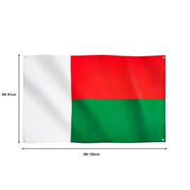 Runesol Madagascar Flag, 91x152cm, 3ft x 5ft, 4 Grommets, Eyelet In Every Corner, Madagascan Flag, Madagasikara, Premium Flags, Inside, Outside, Vivid Colours
