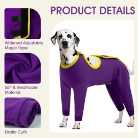 IDOMIK Dog Recovery Suit After Surgery,Long Sleeve Dog Surgical Onesie for Surgery,Soft Breathable Pet Pajamas Anti Shedding,Adjustable Bodysuit Prevent Licking Wound,Cone Collar Alternative