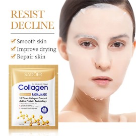 10Pcs Anti-Wrinkle Collagen Face Mask Moisturizing Anti-Aging Repair Brightening